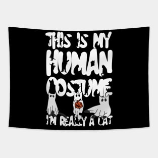 THIS IS MY HUMAN COSTUME I'M REALLY A CAT Tapestry