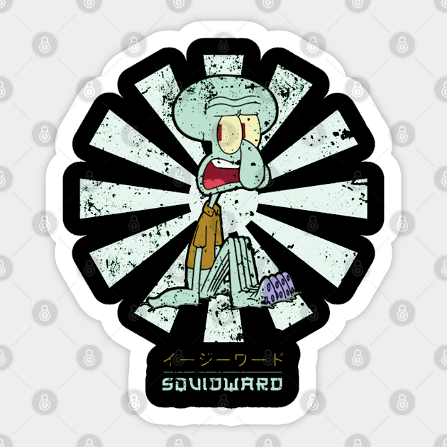 Squidward Retro Japanese - Squidward - Sticker | TeePublic