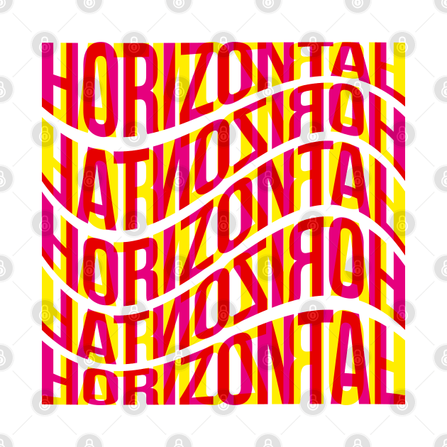 Horizontal Waves Typography (Magenta Yellow Red) by John Uttley
