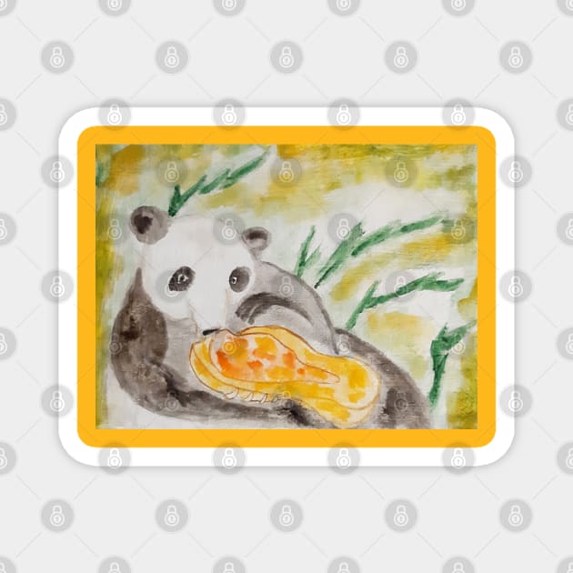 panda, pumpkin, animal, halloween, food, harvest, nature, landscape, cute Magnet by grafinya