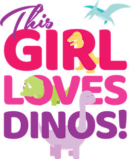 'This Girl Loves Dinos' Cool Dinosaurs T Rex Magnet