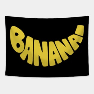 Banana Typography, Hand Drawn © GraphicLoveShop Tapestry