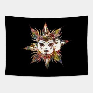 Astronomy Sun and Moon - Vintage Color Tapestry