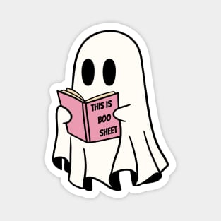 This Is Boo Sheet Cute Ghost Reading Book Spooky Halloween Party Magnet