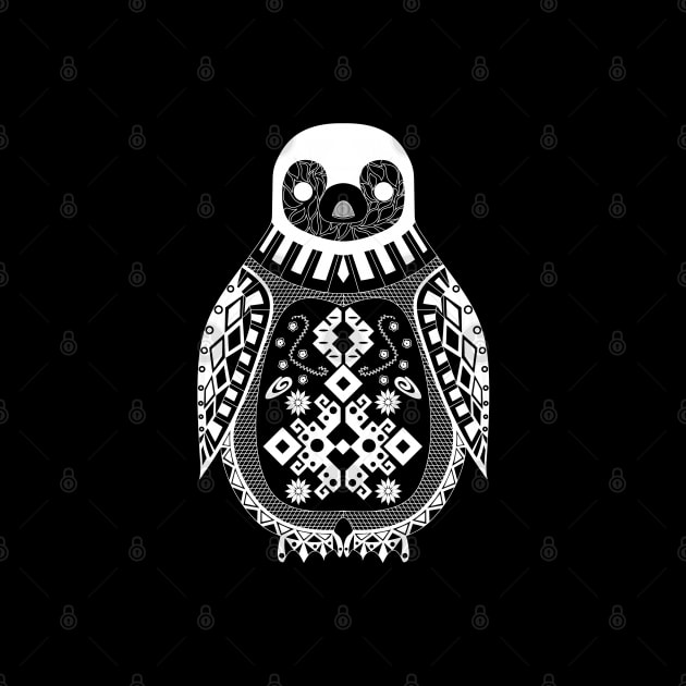 dark kawaii penguin in tuxedo love ecopop by jorge_lebeau