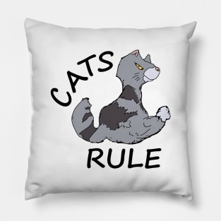 Cats Rule - Gray Pillow