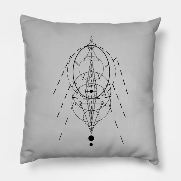 Minimal geometric ant tattoo Pillow by gegogneto