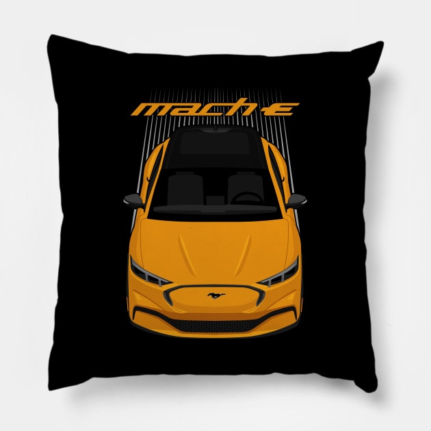 Ford Mustang Mach E SUV - Cyber Orange Pillow by V8social