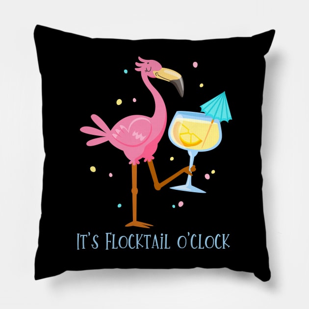 It's Flocktail O'Clock Pillow by SiebergGiftsLLC