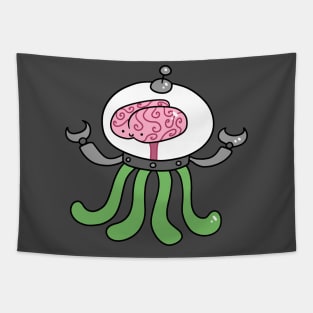 Spooky Brain Alien Tapestry