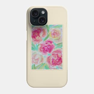 Pink Roses Watercolor Painting Phone Case