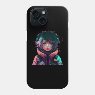 Cyberpunk Anime Girl - Futuristic Sci-Fi Design Phone Case