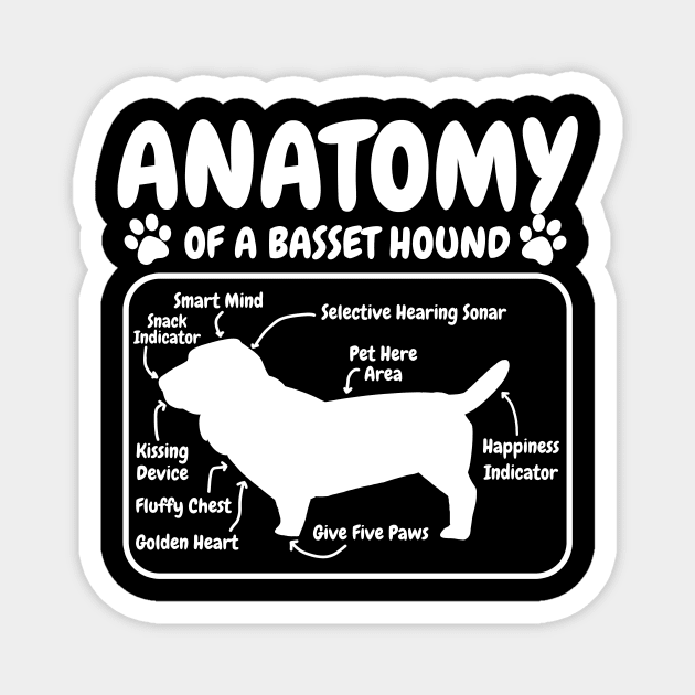 Basset Hound Dog Anatomy Magnet by CreativeGiftShop