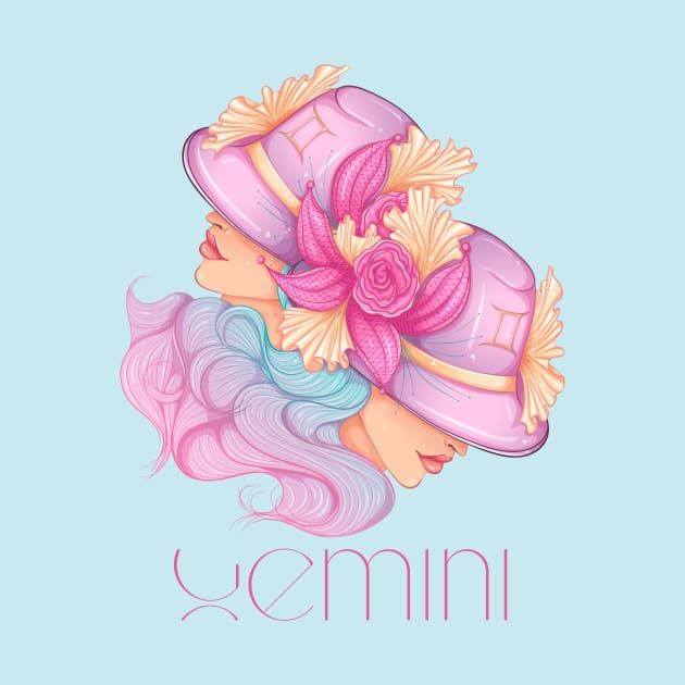 Gemini Zodiac Sign Beautiful Girl by Violete Designs