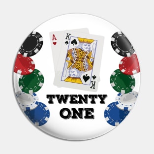 Black Jack, Ace King, Twenty One Pin