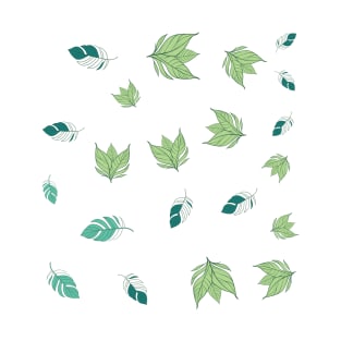 Lush Greenery: Hand-Drawn Tropical Leaves T-Shirt