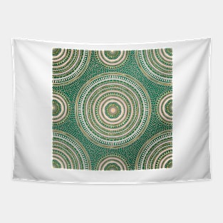 Gold Pink Geometric Doodles Green Gradient Mandala Tapestry