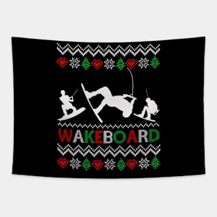 Wakeboard Funny Christmas Tapestry