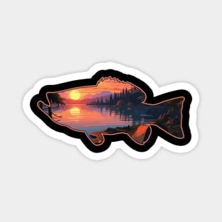 Landscape Of The Lake Campsite - Bass Fishing Magnet