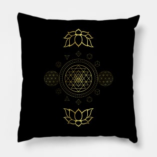 Sri Yantra Sacred Geometry Mandala Pillow