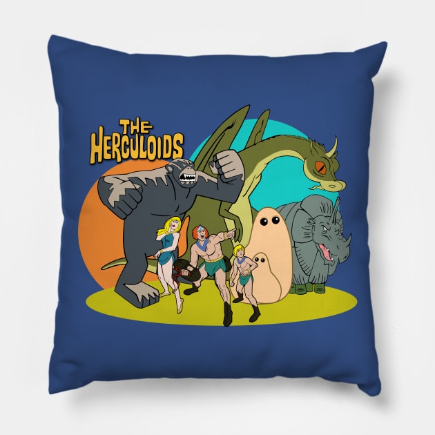 The Herculoids Pillow by BigOrangeShirtShop