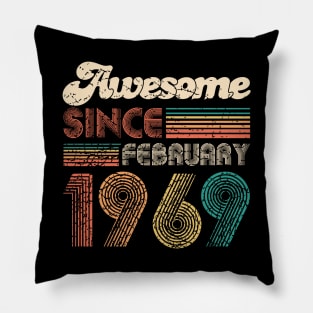 50th Birthday Gift - Vintage February 1969 Women Men Pillow