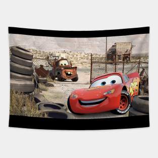 Red Racing Cars Tapestry