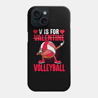 V Is For Volleyball Funny Valentine_s Day Volleyball Lovers Phone Case