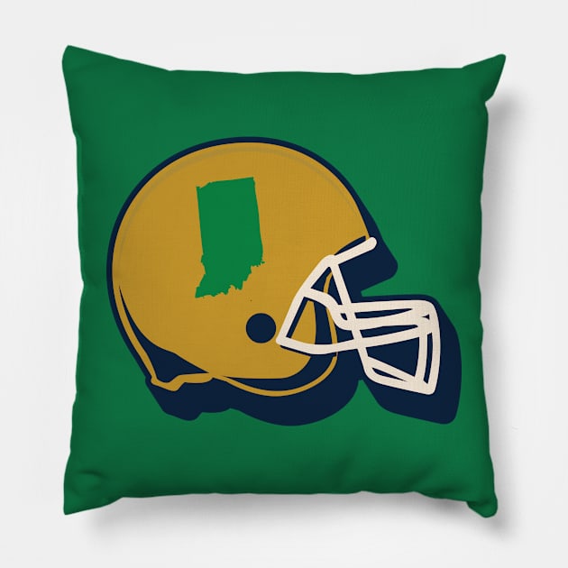 South Bend, Indiana Football Helmet Pillow by SLAG_Creative