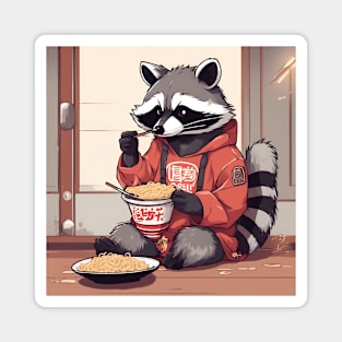 Raccon Eating Instant Ramen Magnet