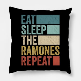 Funny Eat Sleep The Ramones Repeat Retro Vintage Pillow