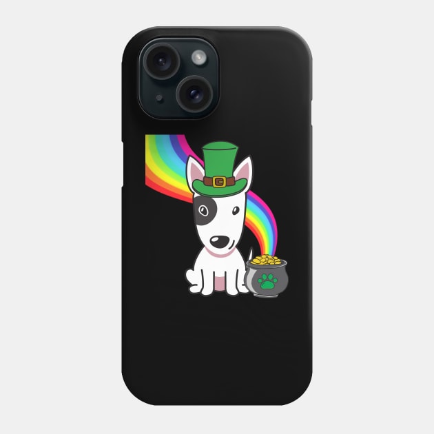 Funny bull terrier celebrates st patricks day Phone Case by Pet Station