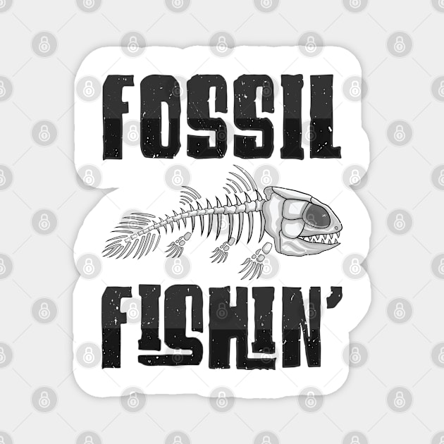 Fossil Paleontologist Fishing Fossil Hunting Magnet by Tom´s TeeStore