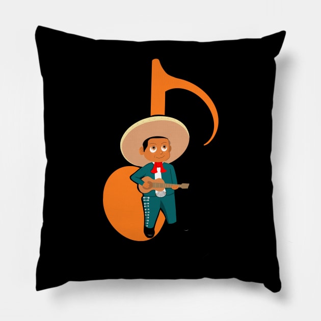 El Mariachi Pillow by Spirit Bomb Art