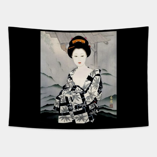 Japanese Woman After Bath - Ukiyo-e Tapestry by geekmethat