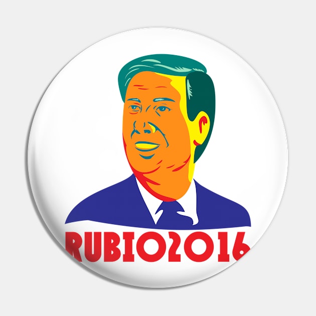 Marco Rubio President 2016 Republican Retro Pin by retrovectors