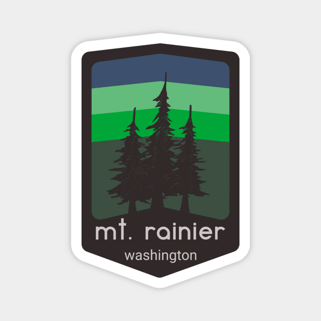Mt. Rainier, Washington Patch Logo Apparel Magnet by bahama mule