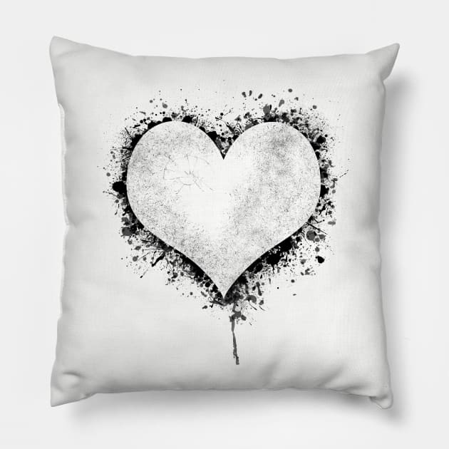 Splatter Heart Pillow by sambeawesome