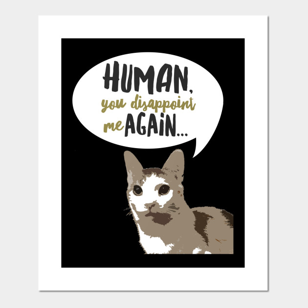 Human You Disappoint Me Again Cat Funny Tshirt Talking Cat