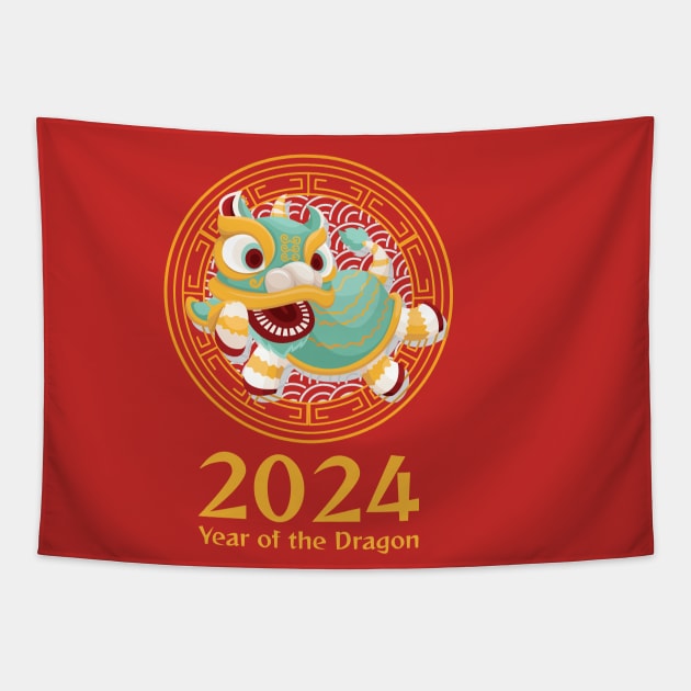 Happy Chinese New Year 2024! Wear Your Dragon Pride with This Fierce Tee Tapestry by La Moda Tee