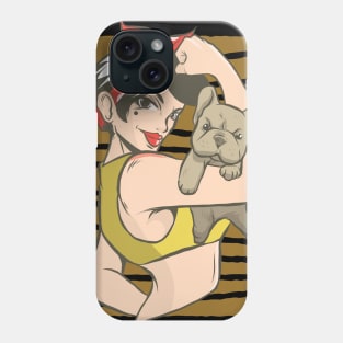 Woman Bulldog Pinup Phone Case