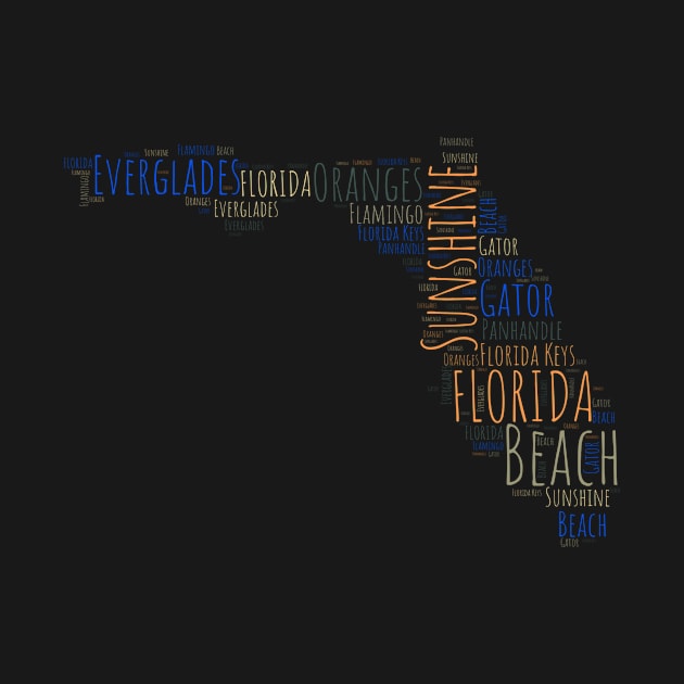 Colorful Florida Map Typography by JanesCreations