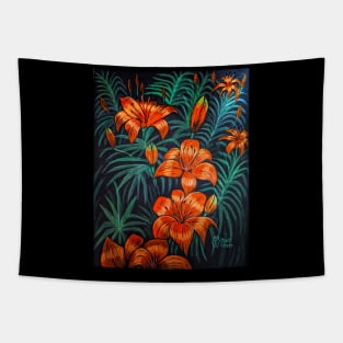 Tiger Lily Flowers Tapestry