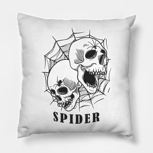 Skull and Spider Pillow