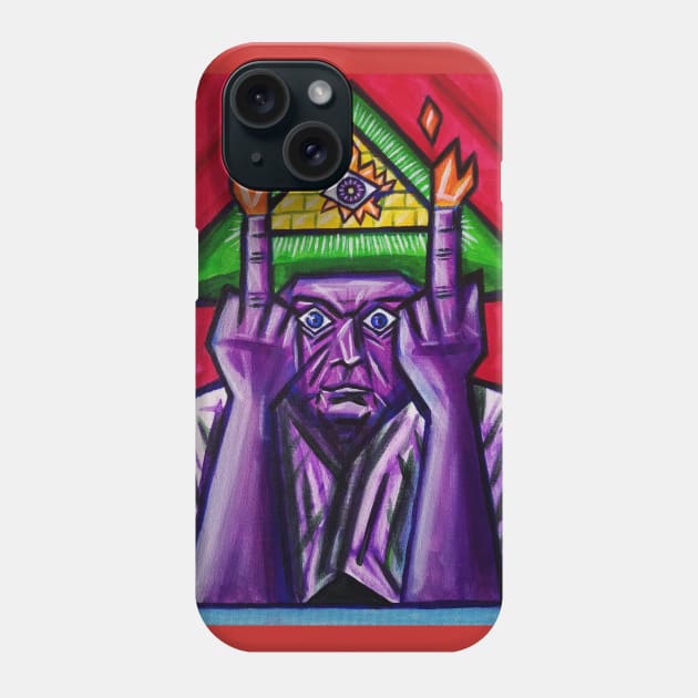 2 Fingers Up Phone Case by PopCubism