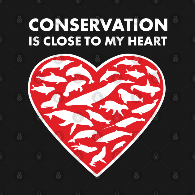 Marine Mammals Conservation Heart by Peppermint Narwhal