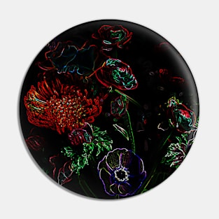 Black Panther Art - Glowing Flowers in the Dark 14 Pin