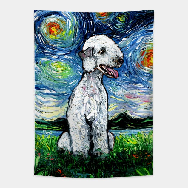 Bedlington Terrier Night Tapestry by sagittariusgallery