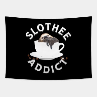 Coffee Sloth Pun - Slothee Addict Tapestry