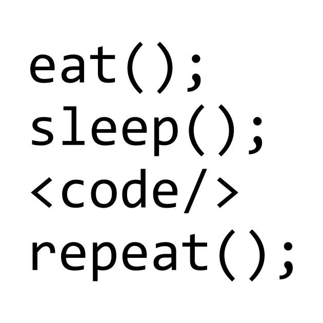 Eat Sleep Code Repeat by Rishirt